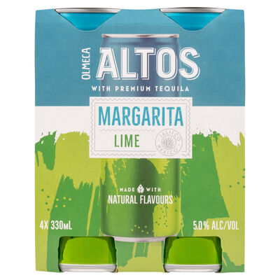 Altos Margarita Lime Cocktails Can 330mL Pack 4 | Liquorland