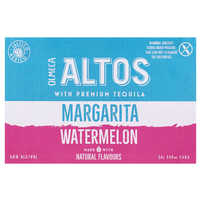 Altos Margarita Watermelon Cocktails Can 330mL Carton 24 | Liquorland