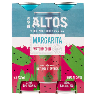 Altos Margarita Watermelon Cocktails Can 330mL Pack 4 | Liquorland