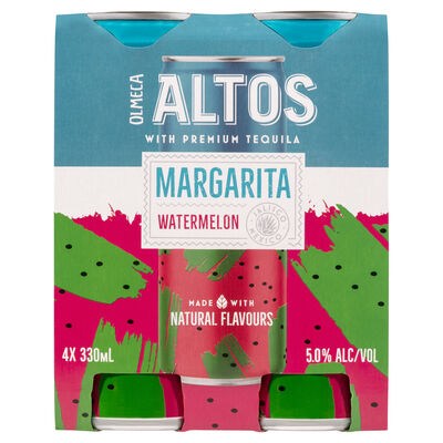 Altos Margarita Watermelon Cocktails Can 330mL Pack 4 | Liquorland