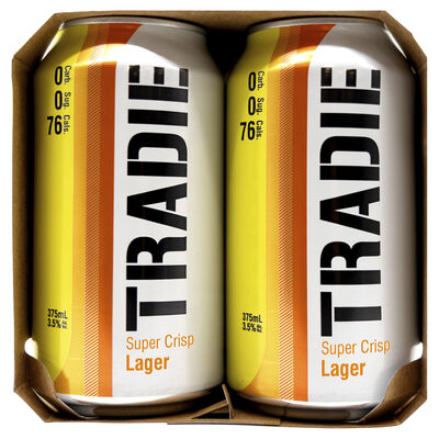 Tradie Zero Carb Mid Lager Can 375mL Pack 6 | Liquorland