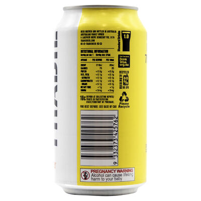 Tradie Zero Carb Mid Lager Can 375mL Each | Liquorland