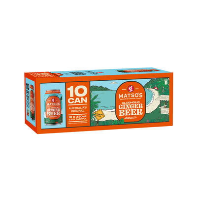 Matso S Ginger Beer Can 330mL 10pk Pack 10 | Liquorland