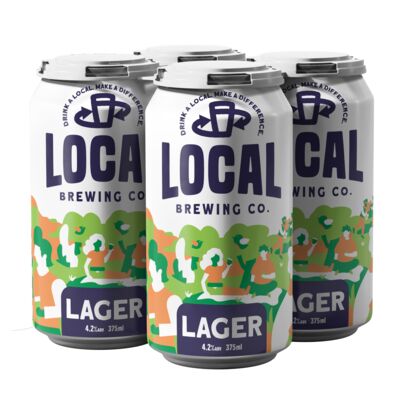 Local Brewing Lager Can 375mL Pack 4 | Liquorland