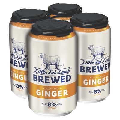 Little Fat Lamb Brewed Ginger Can 375mL Pack 4 | Liquorland
