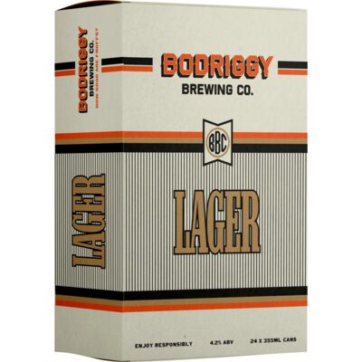 Bodriggy Lager Can 355mL Carton 24 | Liquorland