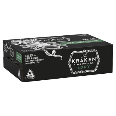 The Kraken Spiced Rum Dry Can 330mL Carton 24 | Liquorland