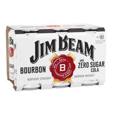 Jim Beam Zero Sugar Cola Cans 375mL Pack 6 | Liquorland