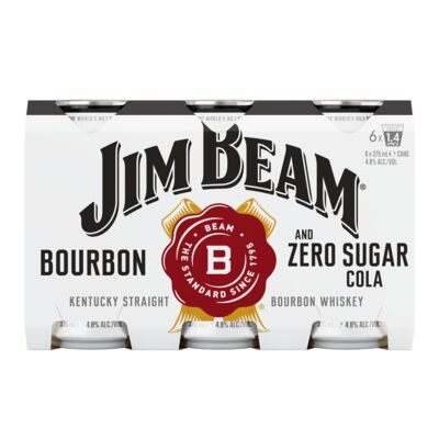 Jim Beam Zero Sugar Cola Cans 375mL Pack 6 | Liquorland
