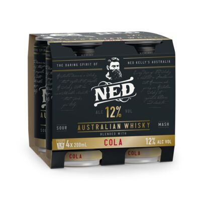 Ned Australian Whisky Cola 12 Can 200mL Pack 4 | Liquorland