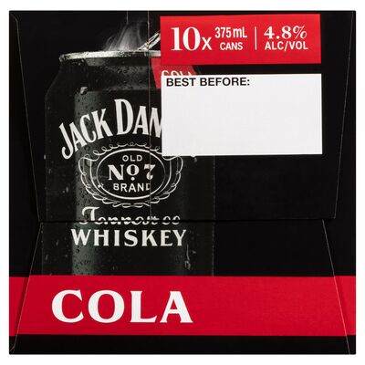 Jack Daniels Cola Can 375mL 10pk Pack 10 | undefined