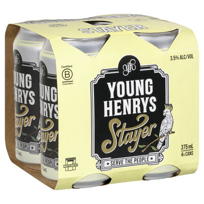 Young Henrys Stayer Mid Can 375mL Pack 4 | Liquorland