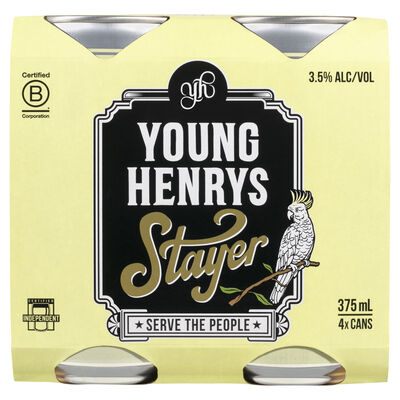 Young Henrys Stayer Mid Can 375mL Pack 4 | Liquorland