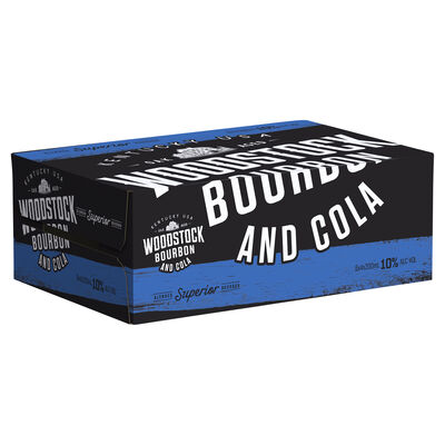 Woodstock Bourbon Cola 10 Can 200mL Carton 24 | Liquorland