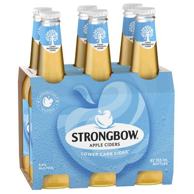 Strongbow Lower Carb Cider Bottle 355mL Pack 6 | Liquorland