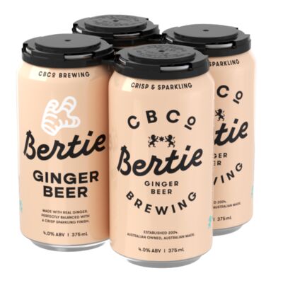 Cbco Bertie Ginger Beer Can 375mL Pack 4 | Liquorland