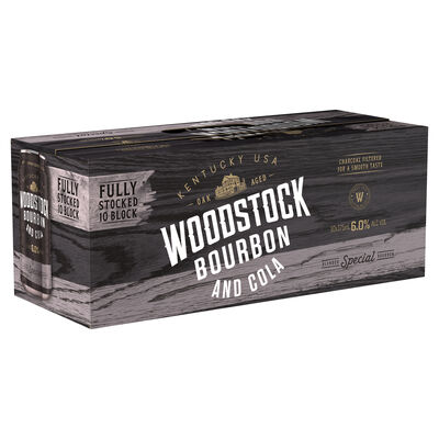 Woodstock Bourbon Cola 6 Can 375mL 10pk Pack 10 | Liquorland