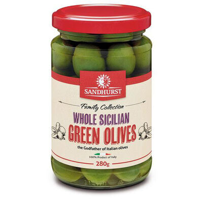 Sandhurst Sicilian Green Olives 280gr Each | Liquorland