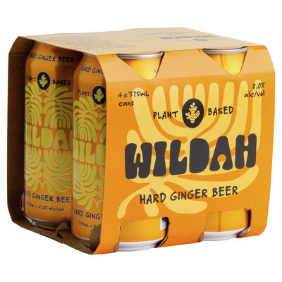 Wildah Hard Ginger Beer Can 375mL Pack 4 | Liquorland