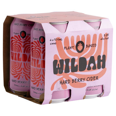 Wildah Hard Berry Cider Can 375mL Pack 4 | Liquorland