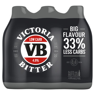 Victoria Bitter Low Carb Bottle 375mL Pack 6 | Liquorland
