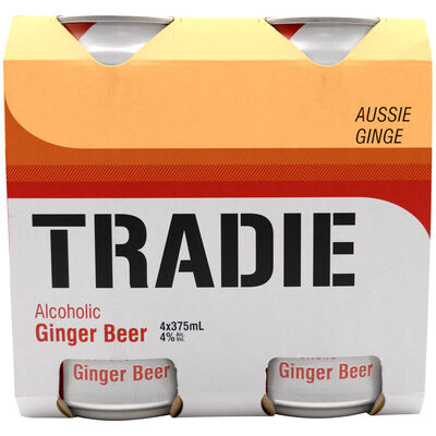 Tradie Ginger Beer Can 375mL Pack 4 | Liquorland