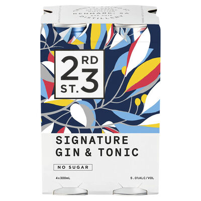 23rd Street Signature Gin Tonic Can 300mL Pack 4 | Liquorland