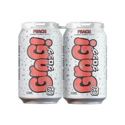 Grog Peach Sochu Vodka Soda Can 330mL Pack 4 | Liquorland