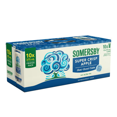 Somersby Super Crisp Apple Cider Can 375mL 10pk Pack 10 | Liquorland