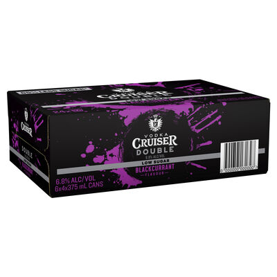 Vodka Cruiser Double Low Sugar Blackcurrant Can 375mL Carton 24 | Liquorland