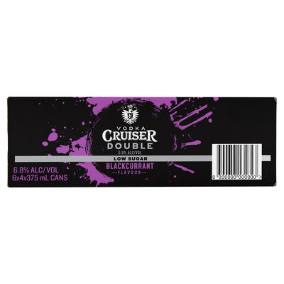 Vodka Cruiser Double Low Sugar Blackcurrant Can 375mL Carton 24 | Liquorland