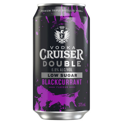 Vodka Cruiser Double Low Sugar Blackcurrant Can 375mL Each | Liquorland