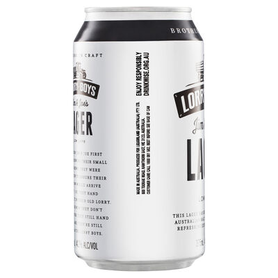 Lorry Boys Low Carb Lager Can 375mL Each | Liquorland