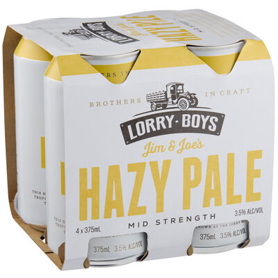 Lorry Boys Mid Strength Hazy Pale Ale Can 375mL Pack 4 | Liquorland