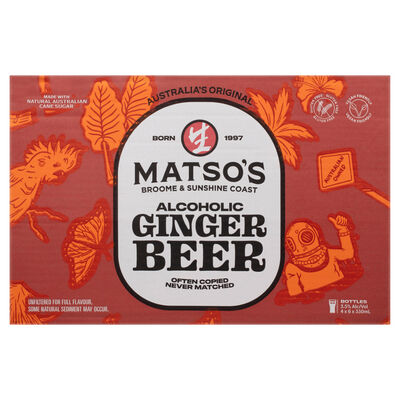 Matso S Ginger Beer Bottle 330mL Carton 24 | Liquorland