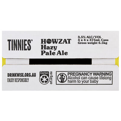 Tinnies Howzat Hazy Pale Ale 3 5 Can 375mL Carton 16 | Liquorland