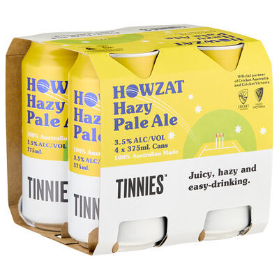 Tinnies Howzat Hazy Pale Ale 3 5 Can 375mL Pack 4 | Liquorland