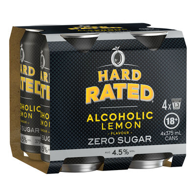 Hard Rated Zero Sugar Can 375mL Pack 4 | Liquorland