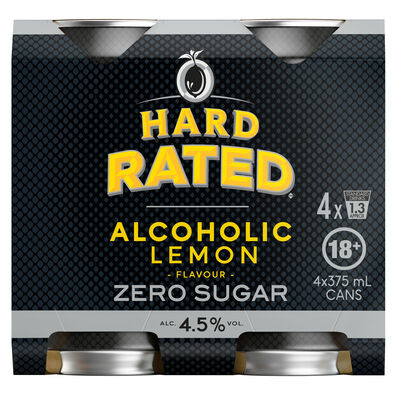 Hard Rated Zero Sugar Can 375mL Pack 4 | Liquorland
