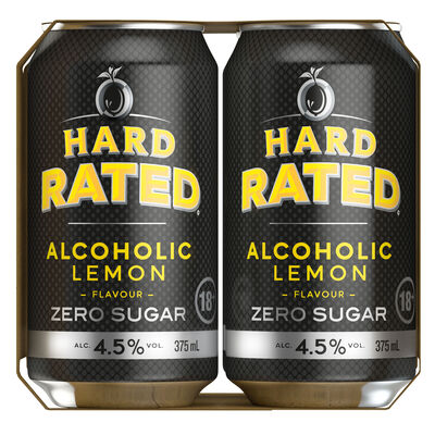 Hard Rated Zero Sugar Can 375mL Pack 4 | Liquorland