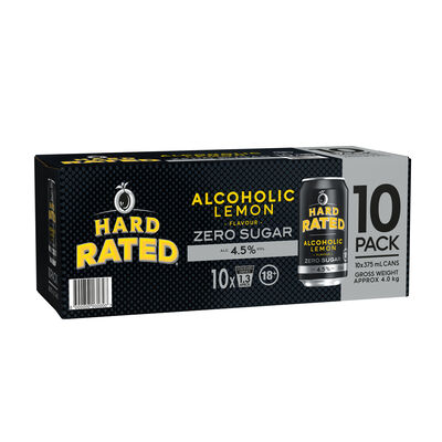Hard Rated Zero Sugar Can 375mL 10pk Pack 10 | Liquorland