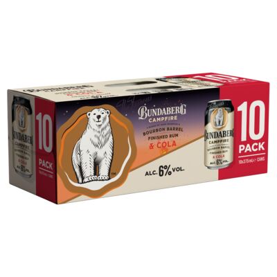 Bundaberg Campfire Rum Cola 6 Can 375mL 10pk Pack 10 | Liquorland