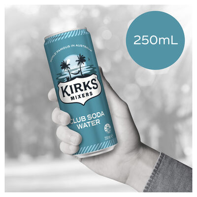 Kirks Soda Water Can 250mL Each | Liquorland
