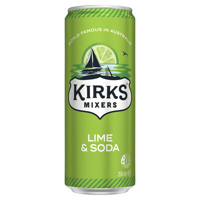Kirks Lime Soda Can 250mL Each | Liquorland