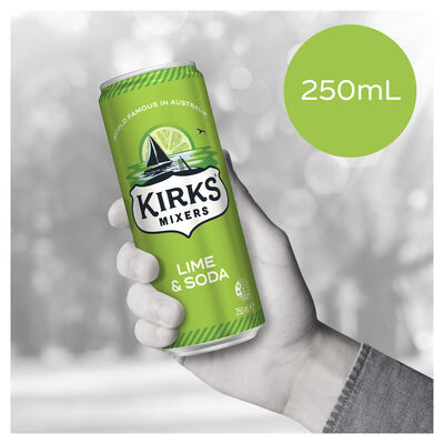Kirks Lime Soda Can 250mL Each | Liquorland