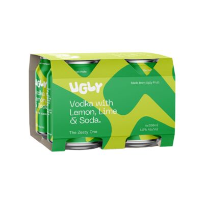 Ugly Vodka Lemon Lime Can 330mL Pack 4 | Liquorland