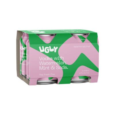 Ugly Vodka Watermelon Mint Can 330mL Pack 4 | Liquorland