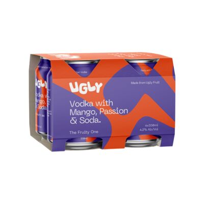 Ugly Vodka Passion Mango Can 330mL Pack 4 | Liquorland