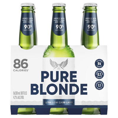 Pure Blonde Ultra Low Carb Lager Bottle 330mL Pack 6 | Liquorland