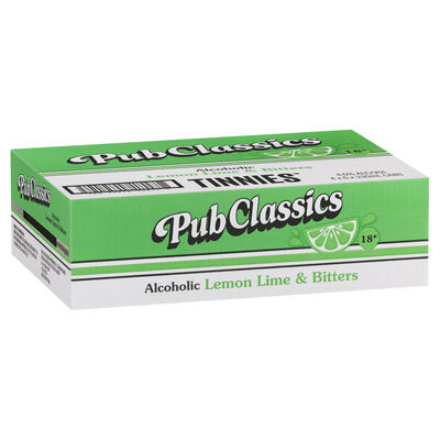 Tinnies Pub Classics Alcoholic Lemon Lime Bitters Can 330mL Carton 24 | Liquorland